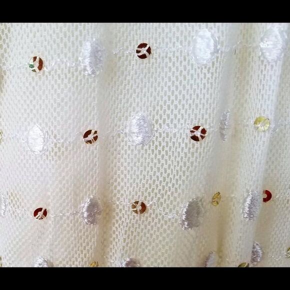 LEIFNOTES Net Dot & Gleam Sequin mesh asymmetrical short sleeve Dress size 4 - Picture 11 of 15